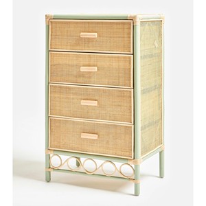 Functional <b>Narrow</b> Storage Chest With Multiple Drawers Natural Rattan For Bedroom Kid Furniture Nursery And Home Organization - Product Image 4
