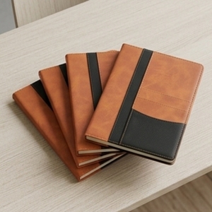 สมุดโน้ต Aurelux A5 ปกหนัง PU พรีเมียม พร้อมช่องใส่ของอเนกประสงค์ หลากสี สมุดบันทึกธุรกิจ ปรับแต่งโลโก้ได้ กระดาษ 80 แกรม สำหรับสำนักงาน - Product Image 5