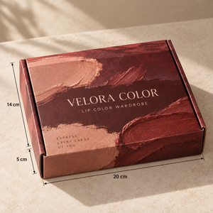 Boîte d'emballage en carton ondulé imprimée personnalisée VELORA Lip Color Wardrobe - Product Image 5