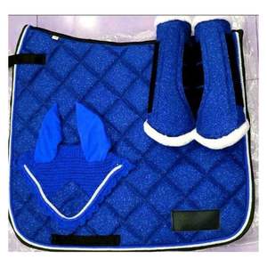 แผ่นอานสำหรับขี่ม้าพร้อมรองเท้าแปรงฟันลดเสียงรบกวนหมวกคลุมหูและฟลายขาห่อม้าผลิตภัณฑ์โฟมผ้าซาติน - Product Image 5