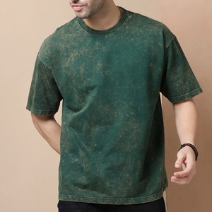 Camisetas Casuales Transpirables de Color Verde 2026, Ligeras, Totalmente Personalizadas, Servicio OEM ODM, Lavado Ácido, para Hombre - Product Image 1