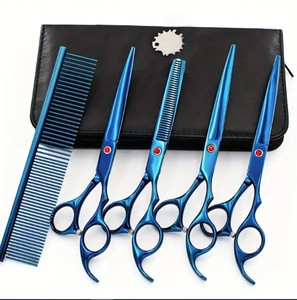 Kit de herramientas de peluquería premium, tijeras de aseo para mascotas, juego de tijeras profesionales para peluquero, material de acero, cuchilla, juego de tijeras para aseo de mascotas - Product Image 5