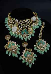 Nuevo Conjunto de Joyería de 3 Piezas con Circonitas, Estilo Indio Bollywood, para Compromiso, Boda, Aniversario, Fiesta Eid, Chapado en Oro de 18K, Estilo Antiguo - Product Image 3