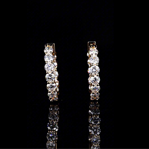 AMBER JEWELS Pendientes de Compromiso Unisex de Oro Sólido de 14K con Baño de Platino, Estilo Vintage, con Diamantes Cultivados en Laboratorio de Corte Brillante, Color F - Product Image 1