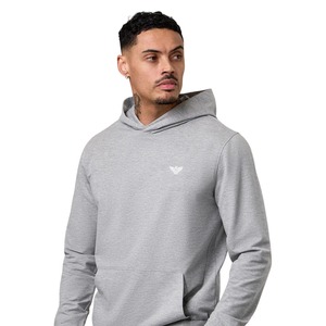 Custom <b>Men</b> Winter Solid <b>Grey</b> Streetwear Oversized Front Pocket Hoodie Heavyweight Fleece Pullover Blank <b>Sweatshirt</b> Casual Loose - Product Image 3