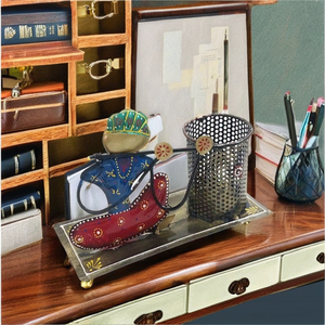 Organizador de Plumas Metálico Colorido Hecho en India para Instrumentos Musicales, un Vibrante Adorno de Escritorio para Espacios de Trabajo y Esquinas del Hogar - Product Image 4