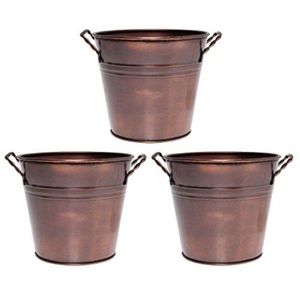 Juego de Macetas de Metal Galvanizado Rústico, Forma Elíptica, Macetas Duraderas para Flores, Decoración del Hogar, Contenedor para Plantas Verdes - Product Image 2