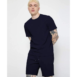 Conjuntos de Camiseta y Pantalones Cortos Deportivos para Hombre, 100% Algodón French Terry, Color Negro Lavado, con Cordón Ajustable, Estampados, Personalizados - Product Image 3