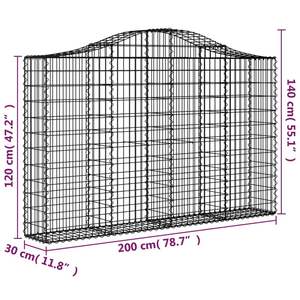 Panier gabion galvanisé argenté 78,7 x 11,8 x 47,2 po en treillis métallique - Product Image 5