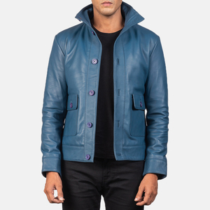 Vestes en cuir pour hommes en gros, manteaux à col rabattu, blousons bombardiers en cuir pour hommes, vestes décontractées pour hommes, conception avec service OEM - Product Image 5