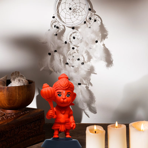 Idole de Hanuman peinte à la main, décorations spirituelles pour la maison, le temple, le bureau, le tableau de bord de la voiture et artisanat en résine - Product Image 4