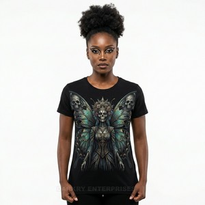 T-shirt Steampunk Squelette Femme Motif Engrenages Horlogers Gris Anthracite Coton Impression Personnalisée Fabricant de Vêtements - Product Image 5