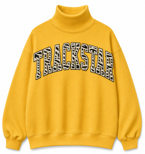 เสื้อสเวตเชิ้ตคอเต่าทรงโอเวอร์ไซส์สำหรับผู้หญิง  ตกแต่งด้วยตัวอักษรด้านหน้า  ผ้าฝ้ายฟลีซระบายอากาศได้ดี  สามารถปรับแต่งได้สำหรับฤดูหนาว - Product Image 1