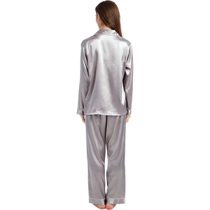 Ensemble de pyjama en satin doux uni pour l'été, taille élastique personnalisable, short de nuit – Vente chaude - Product Image 5