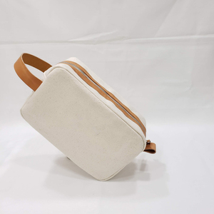 Trousse de Toilette en Cuir et Toile, Organisateur de Voyage Étanche, Trousse de Maquillage Grande Capacité, Étui de Voyage LCTB-0088 - Product Image 3