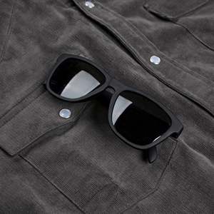 Chemises d'été respirantes pour hommes en popeline noire style Ranger avec trou pour lunettes, étiquettes personnalisées et boutons pression perlés - Product Image 2
