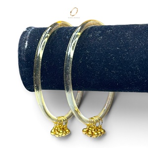 Preciosas Pulseras de Cristal Amarillo Cachemir con Forma de Gota de Lluvia, Adornos Dorados Ghungroo para Joyería Nupcial de Novia - Product Image 3