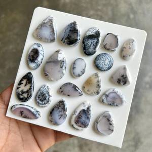 Wholesale Natural Dendritic Agate Cabochons Lot | Loose Dendrite Agate Gemstones for Jewelry Making | Polished Mixed Shapes Bu - Product Image 6