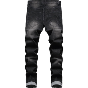กางเกงยีนส์ผู้ชายทรงสลิมฟิต ขาดๆ เซอร์ๆ สไตล์ไบค์เกอร์ ผ้ายืด ทรงสกินนี่  แบบมีกระเป๋า  สตรีทแวร์ - Product Image 3