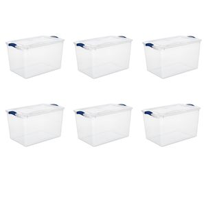 Set di 6 contenitori/scatole portaoggetti in plastica Stadium Blue da 66 quarti con chiusura a scatto - Product Image 1