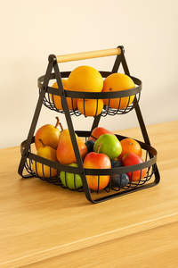 Panier à fruits en fer noir de qualité supérieure, best-seller, pour comptoir de cuisine, bol de rangement décoratif en métal pour fruits, organiseur - Product Image 2