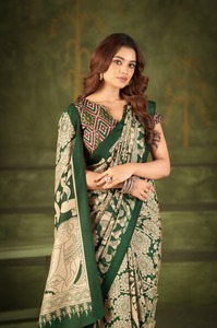 <b>Indian</b> Traditional Casual Saree with Kalamkari Print for Daily Wear and Festive Function for Women Comfortable Fancy Outfit - Product Image 5