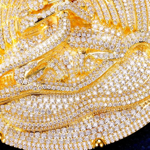 Pendentif ange plaqué or 18 carats avec incrustation de diamants micro-sertis, pendentifs thématiques pour hommes, style hip-hop, à porter au quotidien - Product Image 6