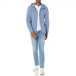 Sweat-shirt à capuche zippé personnalisé pour homme en molleton de coton avec poches pour la fourniture de vêtements sous marque privée - Product Image 6