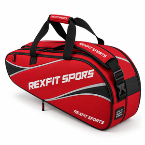 Sac de voyage pour raquette de badminton, design personnalisé avec fermeture éclair bidirectionnelle, poches utilitaires et poignées confortables pour sac d'équipe - Product Image 1