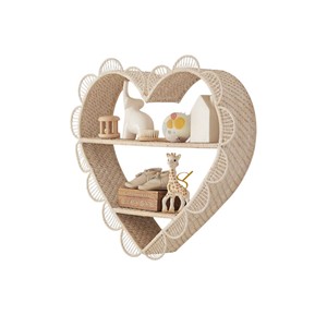 Heart Shaped Wicker Rattan <b>Wall</b>-<b>Mounted</b> <b>Shelf</b> for Kids Room Handwoven Floating Bookcase Baby Toy Storage Display <b>Wall</b> <b>Shelves</b> - Product Image 3