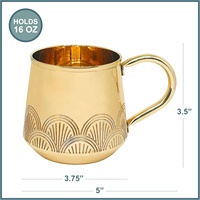 Taza de cerámica de mula de Moscú moderna de mediados de siglo, respetuosa con el medio ambiente, vaso para beber de Navidad de Ramadán Vintage, satén de latón puro
