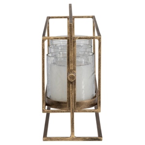 Nordic Style Nickel Finish Circular Vine Candle Holder <b>Glass</b> Cylinder Hurricane Votive Stand Luxury for Living Room <b>Dining</b> <b>Table</b> - Product Image 5