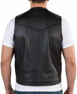 Gilet de moto en cuir respirant personnalisé de haute qualité pour hommes, grande taille, hiver, personnalisable, vente en gros - Product Image 2
