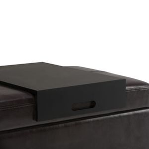Oregon Tanners Brown <b>Storage</b> Ottoman Bench <b>with</b> Tray Elegant <b>Stool</b> & Ottoman Product - Product Image 3