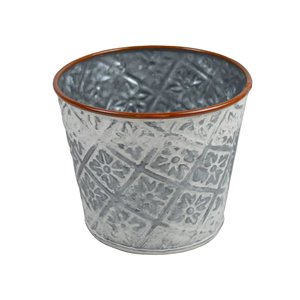 Juego de cubos de metal galvanizado rústico para macetas de jardín, macetas duraderas para flores de exterior e interior, macetas hechas a mano. - Product Image 1