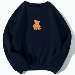 Apparel Clothing Women's Plus Size Long Winter Washed Oversized Embroidery O <b>Neck</b> Sweatshirt Terry Fabric Breathable Soft - Product Image 1