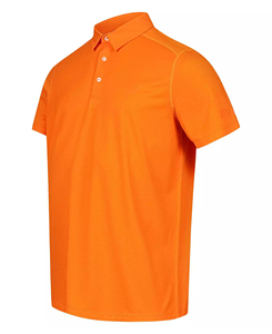 2026 Hot Sale Lightweight Men's Solid <b>Orange</b> Short Sleeve Pique <b>Polo</b> Shirt Casual Knitted Regular Fit Button Design Low MOQ - Product Image 3