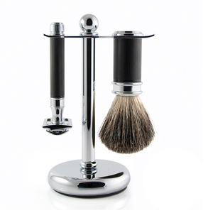 Kit de Rasage Humide Personnalisé LEO BEAUTY PRO pour Hommes – Brosse à Raser en Poils de Blaireau et de Sanglier Purs, Rasoir de Sécurité à Manche Métallique – Soins Personnels - Product Image 6