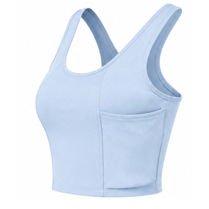 <b>Women</b> <b>Knitted</b> Short Cropped <b>Tank</b> <b>Tops</b> Sleeveless Racerback Workout Gym Yoga Fitness Training Private Label Activewear Wholesale - Product Image 3