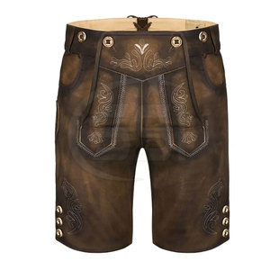 Men's Solid Casual Lederhosen Shorts Mid Button Fly Eco-Friendly Traditional German Style Oktoberfest Celebrations Customized - Product Image 3