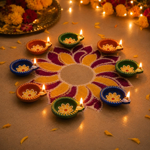 Lampe à huile en terre cuite artisanale, décorative, Mitti Deepak pour la Pooja, le festival Diwali, la décoration de la maison, la décoration du temple - Product Image 4
