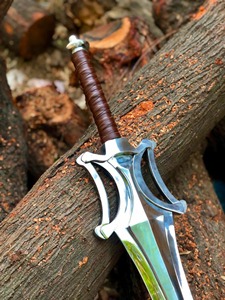Épée He-Man en acier inoxydable faite à la main – Réplique de l'épée de pouvoir de collection avec fourreau en cuir - Product Image 5