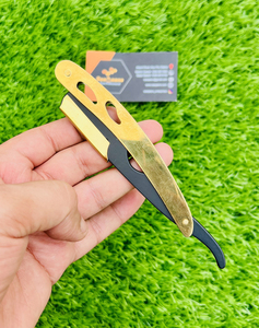 <b>Single</b> Edge Shaving <b>Blades</b> Light Weight Professional Safety High Grade Stainless Steel Straight Edge Barber <b>Razor</b> (Gold Plated) - Product Image 6