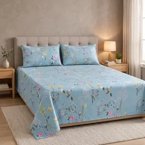 ผ้าปูที่นอนลายดอกไม้ Sky Spring 115 GSM ผลิตจากไมโครไฟเบอร์น้ำหนักเบา ดีไซน์ลายดอกไม้สวยงาม เหมาะสำหรับห้องนอนและการใช้งานในชีวิตประจำวัน - Product Image 3