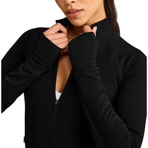Chaqueta deportiva de yoga para mujer, corte ajustado, con cremallera completa, orificios para los pulgares, cuello alto, para correr, moldeadora, transpirable, para gimnasio y entrenamiento. - Product Image 6