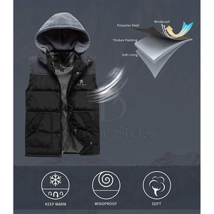 Chaleco ligero acolchado para hombre, ropa exterior sin mangas térmica para uso casual, streetwear y viajes. - Product Image 2