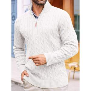 Suéter Casual Grueso de Poliéster/Algodón con Cierre y Hombros Caídos para Hombre, de Alta Calidad y Antiencogimiento, Personalizado por Fábrica AMERICAN TRENCH CLOTHING - Product Image 5