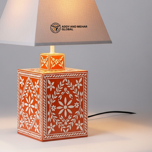 Wholesale Custom Bone Inlay Lighting Traditional Floral Inlay <b>Table</b> <b>Lantern</b> Base Bespoke Home Decor <b>Lamps</b> with Private - Product Image 5