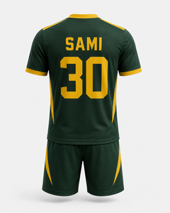 ชุดเสื้อฟุตบอลสีเขียวแขนสั้นพร้อมกางเกงขาสั้น ชุดกีฬาฟุตบอลชาย ระบายเหงื่อได้ดี พิมพ์ลายแบบซับลิเมชั่น - Product Image 2