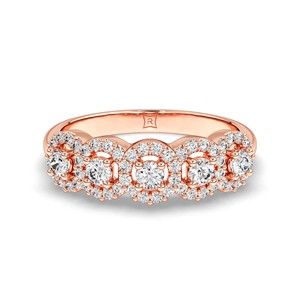 Anillo de Aniversario de Bodas de Oro Amarillo de 18K con Diamantes Naturales en Racimo, Corte Redondo, Multidiamantes, Joyería Fina de Lujo, Regalo para Mujer - Product Image 6